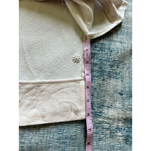 Athleta Agate Paisley Cream Coaster Luxe V Neck Sweatshirt Large - Picture 9 of 10